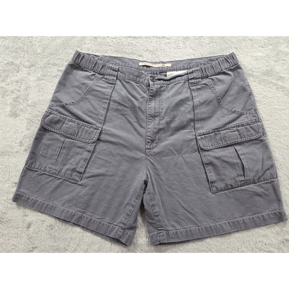 Savane Men Sz 42 Cargo Shorts Canvas gray Tech pocket Elastic Waist Hiking  7
